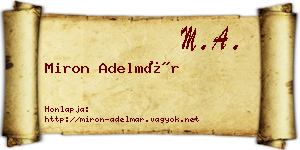 Miron Adelmár névjegykártya